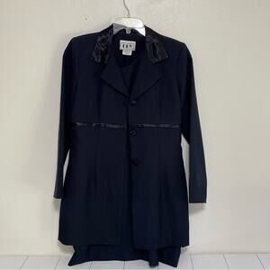 DBY LTD Vintage-Style Navy 2-Piece Jacket Dress Set 9/10